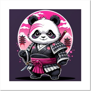 Japanese Samurai Panda Tattoo, Kawaii Ninja Panda Posters and Art